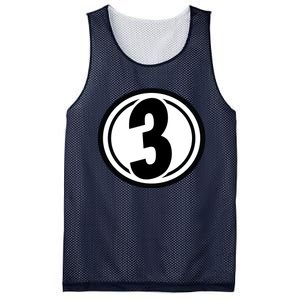 Racing Number 3 Mesh Reversible Basketball Jersey Tank