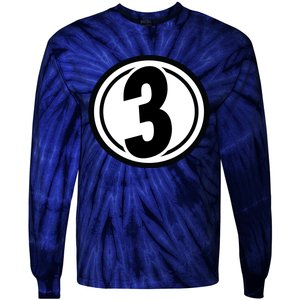 Racing Number 3 Tie-Dye Long Sleeve Shirt