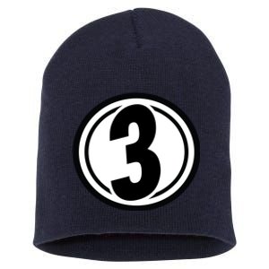 Racing Number 3 Short Acrylic Beanie