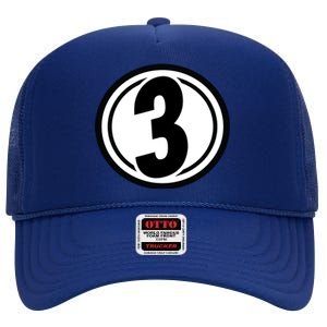 Racing Number 3 High Crown Mesh Back Trucker Hat