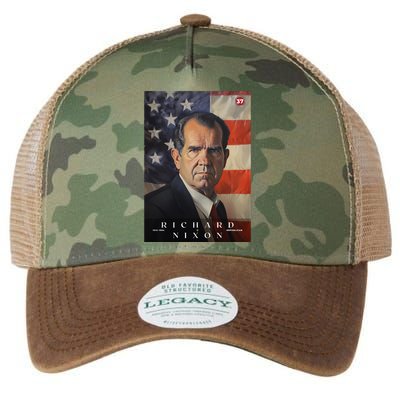 Richard Nixon 37th President Of The United States Portrait Legacy Tie Dye Trucker Hat
