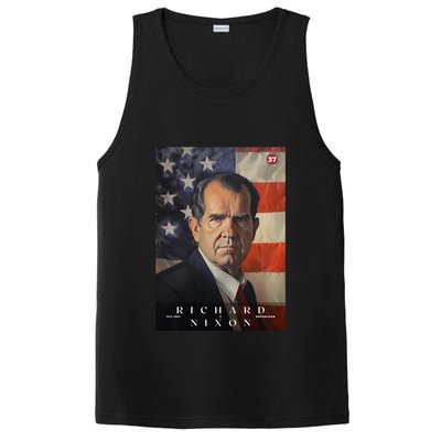 Richard Nixon 37th President Of The United States Portrait PosiCharge Competitor Tank