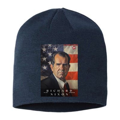 Richard Nixon 37th President Of The United States Portrait Sustainable Beanie