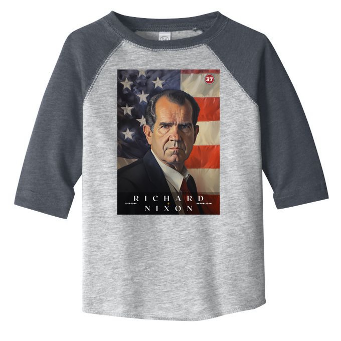 Richard Nixon 37th President Of The United States Portrait Toddler Fine Jersey T-Shirt