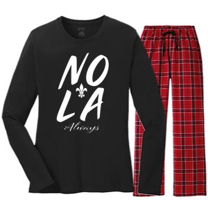 Remember Nola Always Never Forget New Orleans Suppor Women's Long Sleeve Flannel Pajama Set 