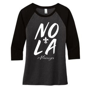 Remember Nola Always Never Forget New Orleans Suppor Women's Tri-Blend 3/4-Sleeve Raglan Shirt