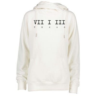 Roman Numeral Area Code 713 Texas Gift Womens Funnel Neck Pullover Hood