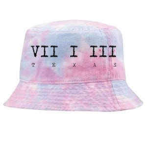 Roman Numeral Area Code 713 Texas Gift Tie-Dyed Bucket Hat