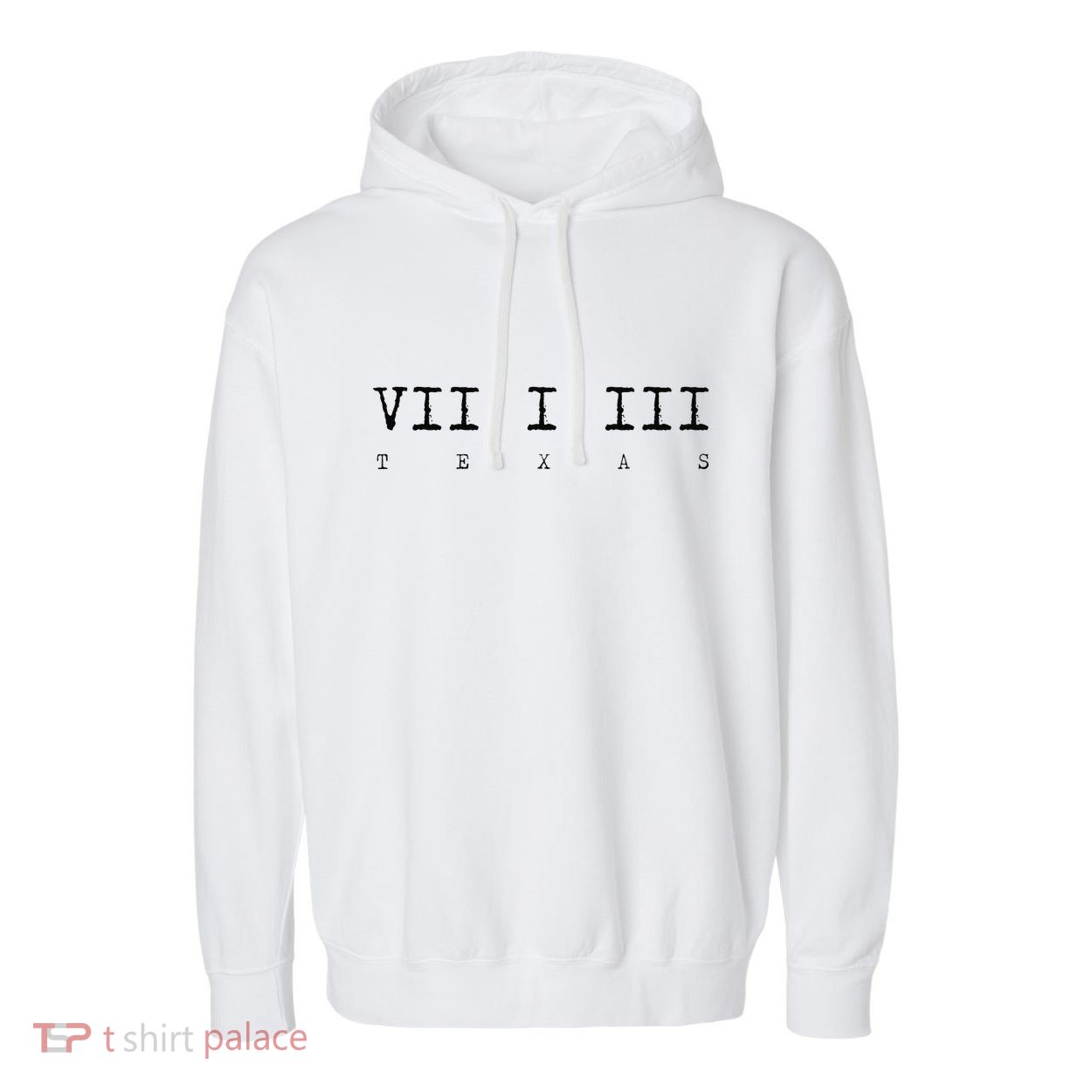 Roman Numeral Area Code 713 Texas Gift Garment-Dyed Fleece Hoodie