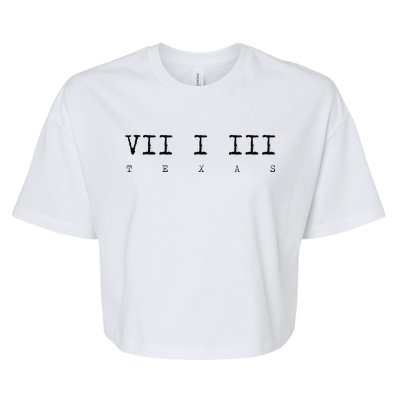 Roman Numeral Area Code 713 Texas Gift Bella+Canvas Jersey Crop Tee