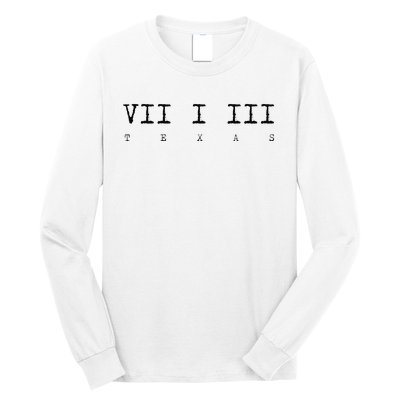 Roman Numeral Area Code 713 Texas Gift Long Sleeve Shirt