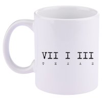Roman Numeral Area Code 713 Texas Gift 11oz C Handle Ceramic Mug