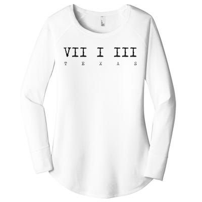 Roman Numeral Area Code 713 Texas Gift Women's Perfect Tri Tunic Long Sleeve Shirt