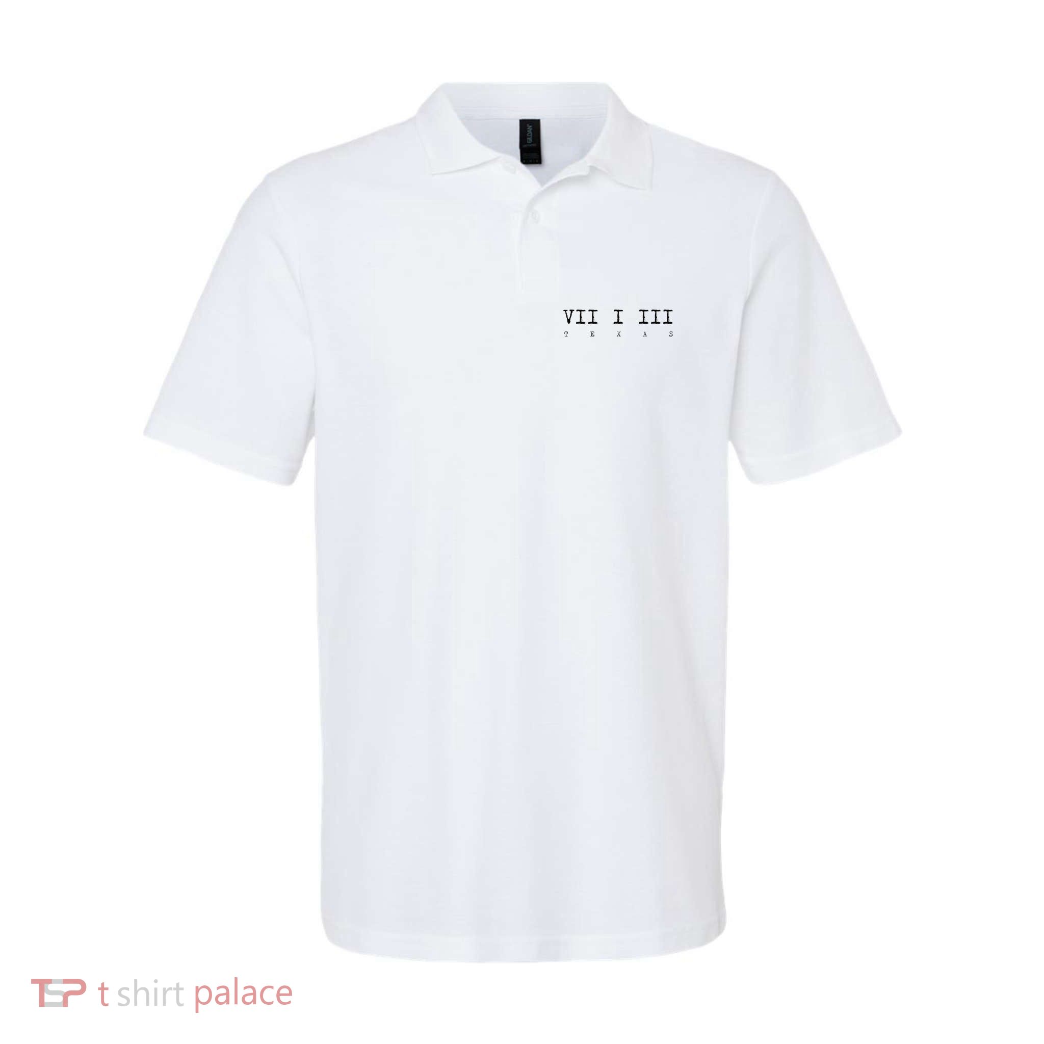 Roman Numeral Area Code 713 Texas Gift Polo