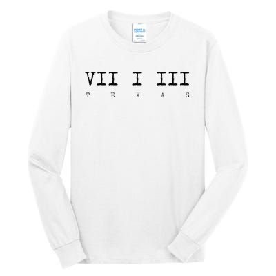 Roman Numeral Area Code 713 Texas Gift Tall Long Sleeve T-Shirt