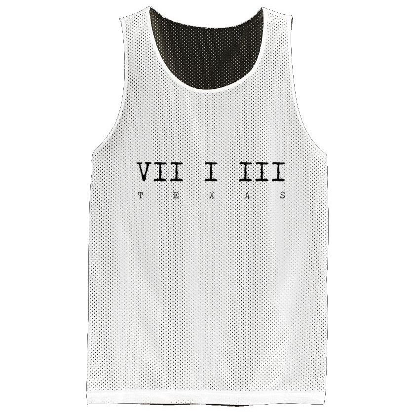 Roman Numeral Area Code 713 Texas Gift Mesh Reversible Basketball Jersey Tank