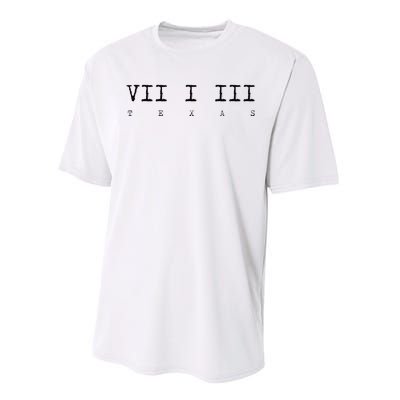 Roman Numeral Area Code 713 Texas Gift Performance Sprint T-Shirt