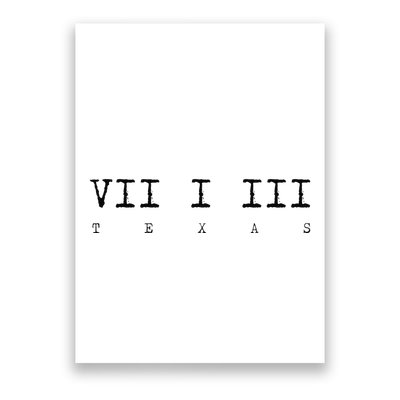 Roman Numeral Area Code 713 Texas Gift Poster