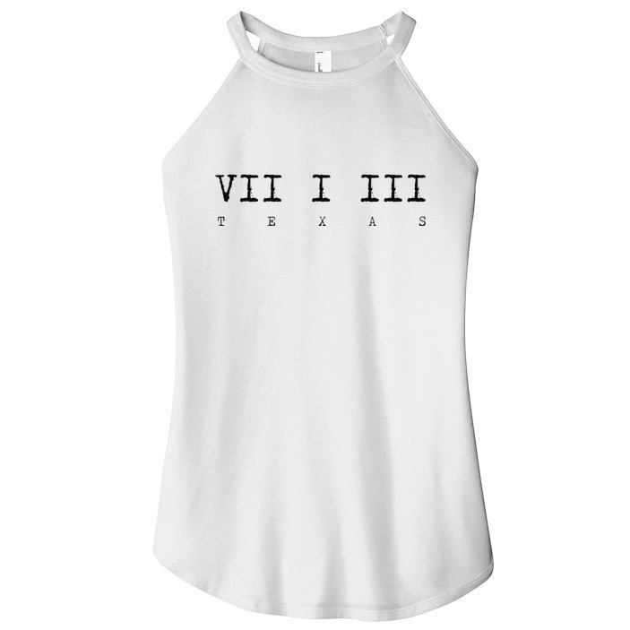 Roman Numeral Area Code 713 Texas Gift Women's Perfect Tri Rocker Tank