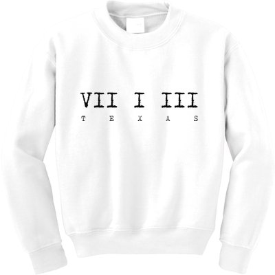 Roman Numeral Area Code 713 Texas Gift Kids Sweatshirt