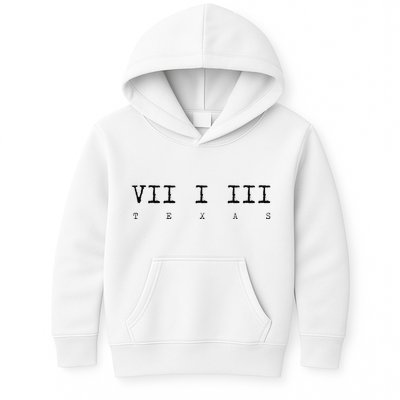 Roman Numeral Area Code 713 Texas Gift Kids Hoodie