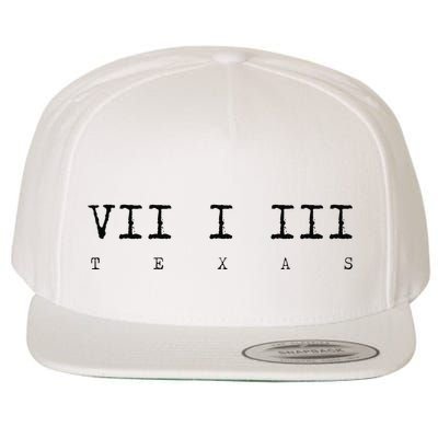 Roman Numeral Area Code 713 Texas Gift Wool Snapback Cap