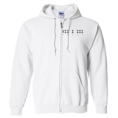 Roman Numeral Area Code 713 Texas Gift Full Zip Hoodie