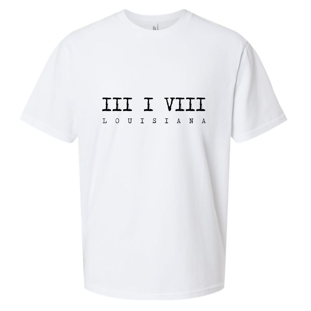Roman Numeral Area Code 318 Louisiana Gift Home Sueded Cloud Jersey T-Shirt