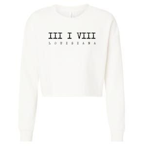 Roman Numeral Area Code 318 Louisiana Gift Home Cropped Pullover Crew