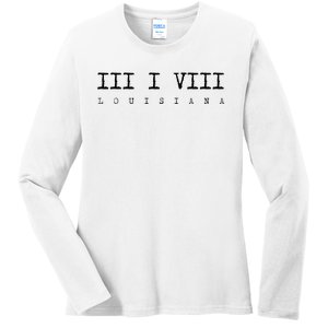 Roman Numeral Area Code 318 Louisiana Gift Home Ladies Long Sleeve Shirt