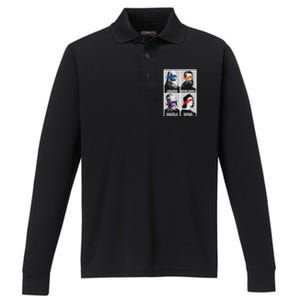 Renaissance Ninja Artists Poster Style Pop Performance Long Sleeve Polo