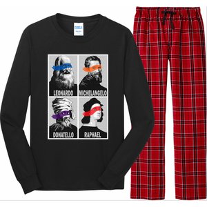 Renaissance Ninja Artists Poster Style Pop Long Sleeve Pajama Set