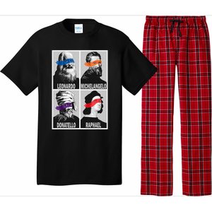 Renaissance Ninja Artists Poster Style Pop Pajama Set