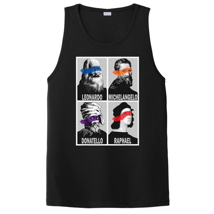 Renaissance Ninja Artists Poster Style Pop PosiCharge Competitor Tank