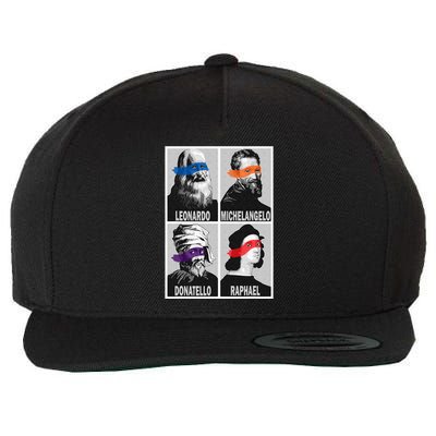 Renaissance Ninja Artists Poster Style Pop Wool Snapback Cap