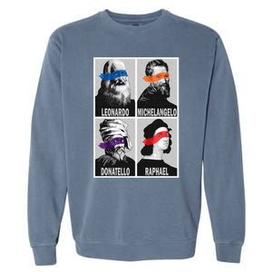 Renaissance Ninja Artists Poster Style Pop Garment-Dyed Sweatshirt