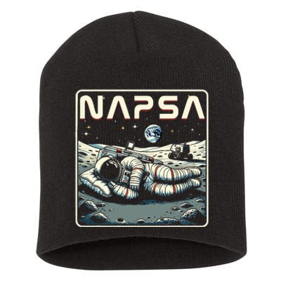 Retro Napsa Astronaut Outer Space Pun Novelty Short Acrylic Beanie