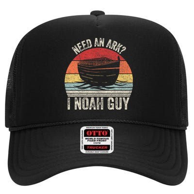 Retro Need An Ark I Noah Guy Christian Gifts Pun High Crown Mesh Back Trucker Hat