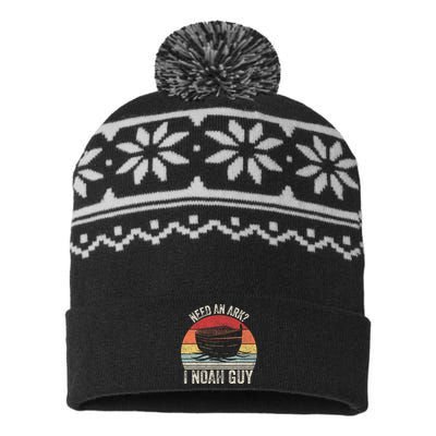 Retro Need An Ark I Noah Guy Christian Gifts Pun USA-Made Snowflake Beanie