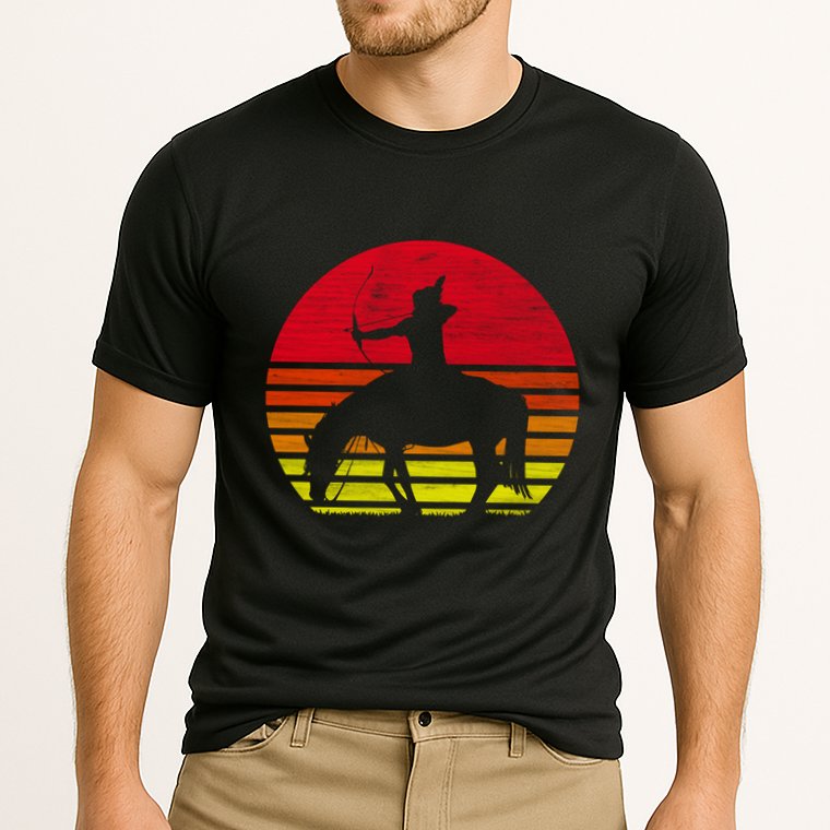 Retro Native American Horse Gift Cooling Performance Crew T-Shirt
