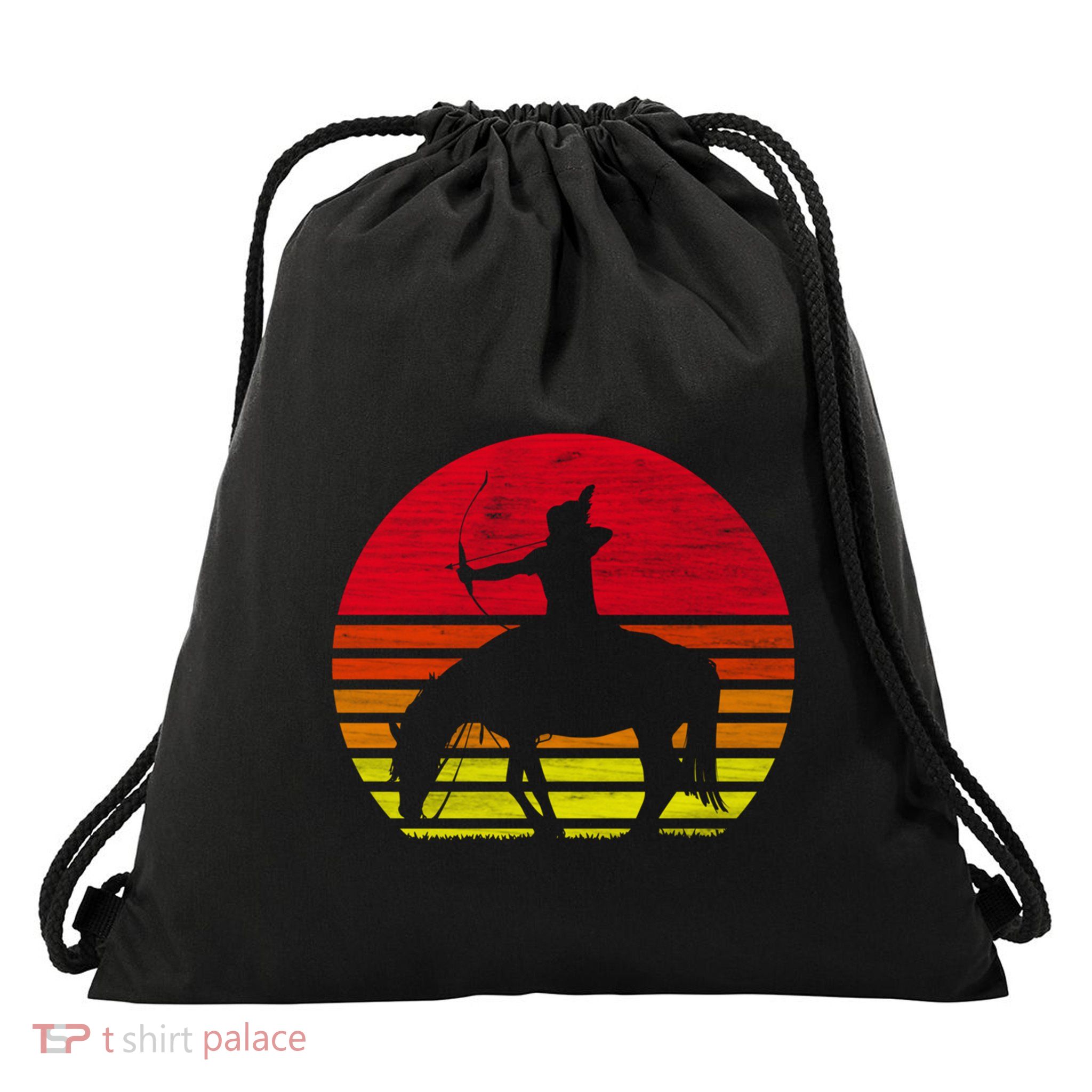 Retro Native American Horse Gift Drawstring Bag