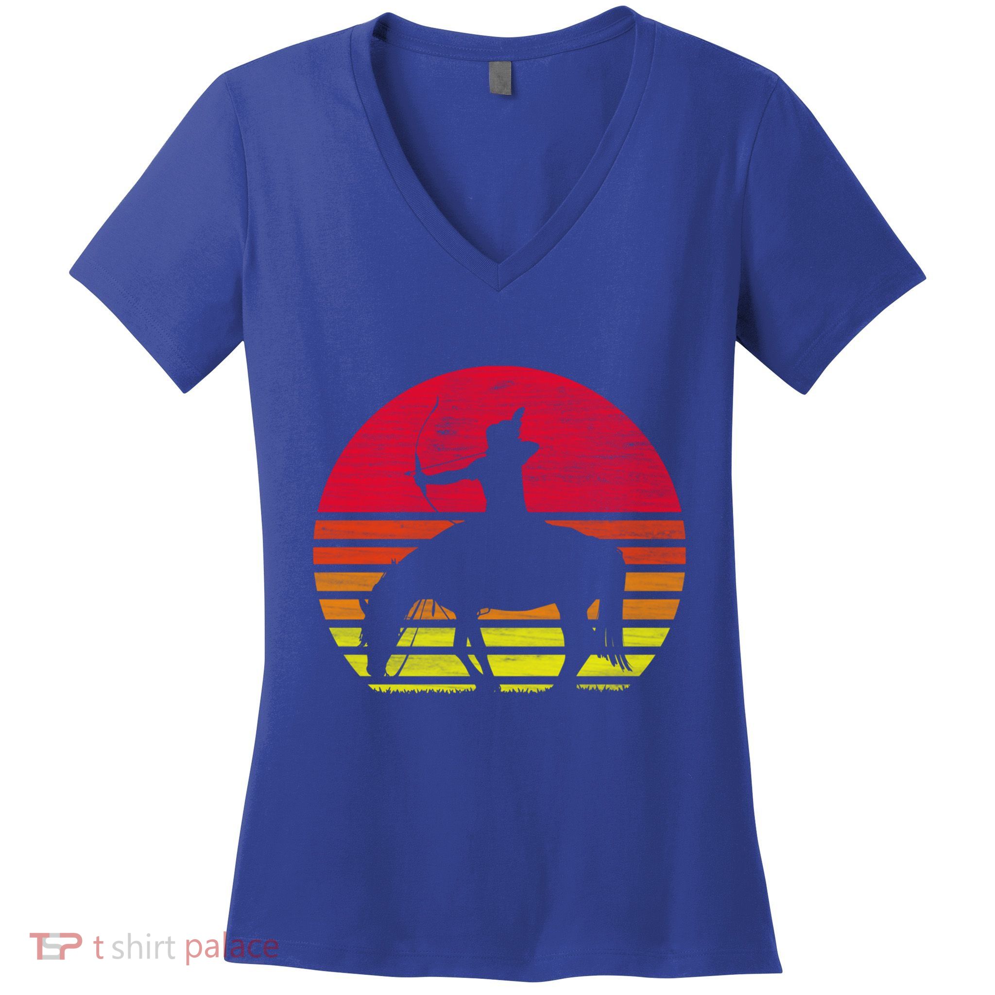 Retro Native American Horse Gift Women's V-Neck T-Shirt