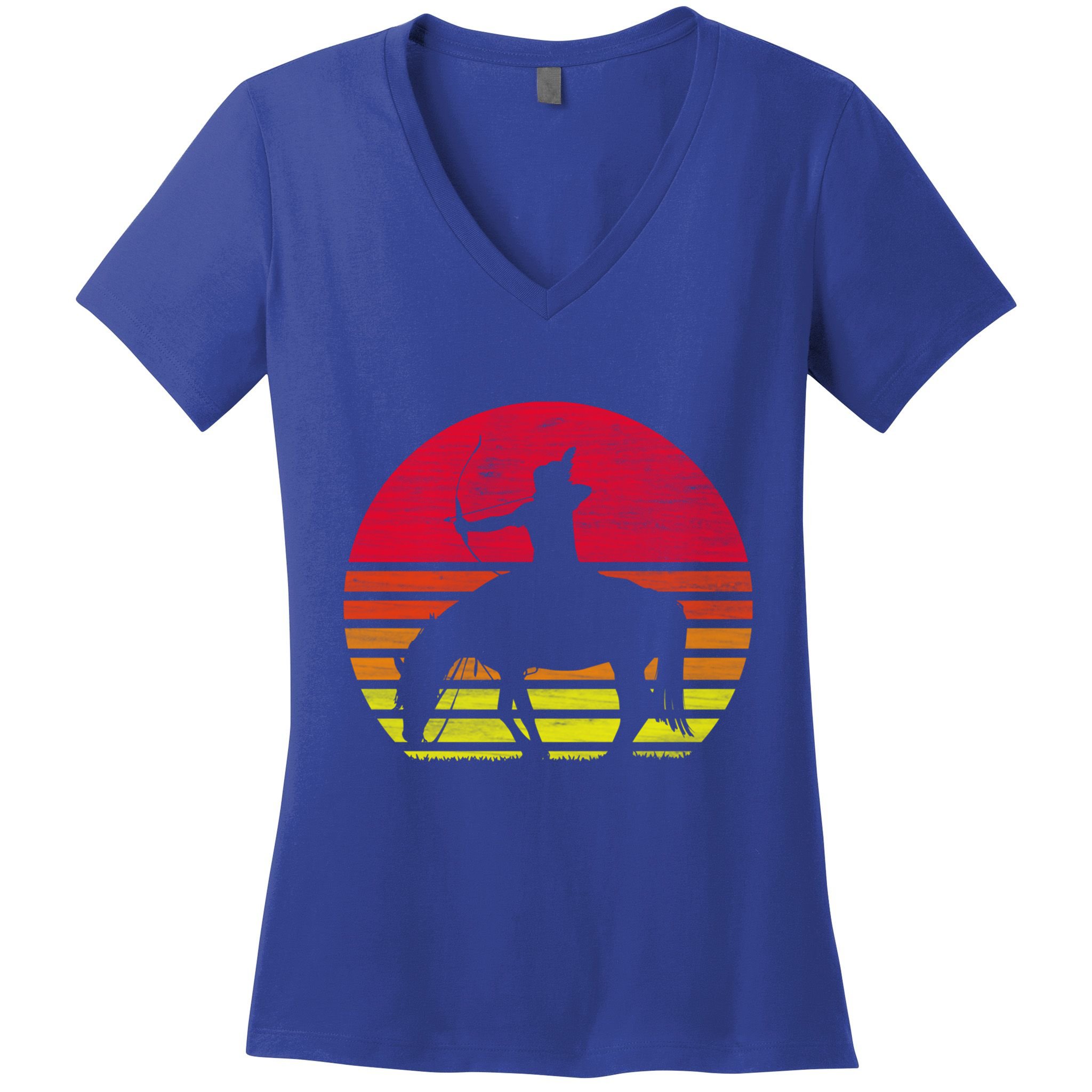 Retro Native American Horse Gift Women's V-Neck T-Shirt