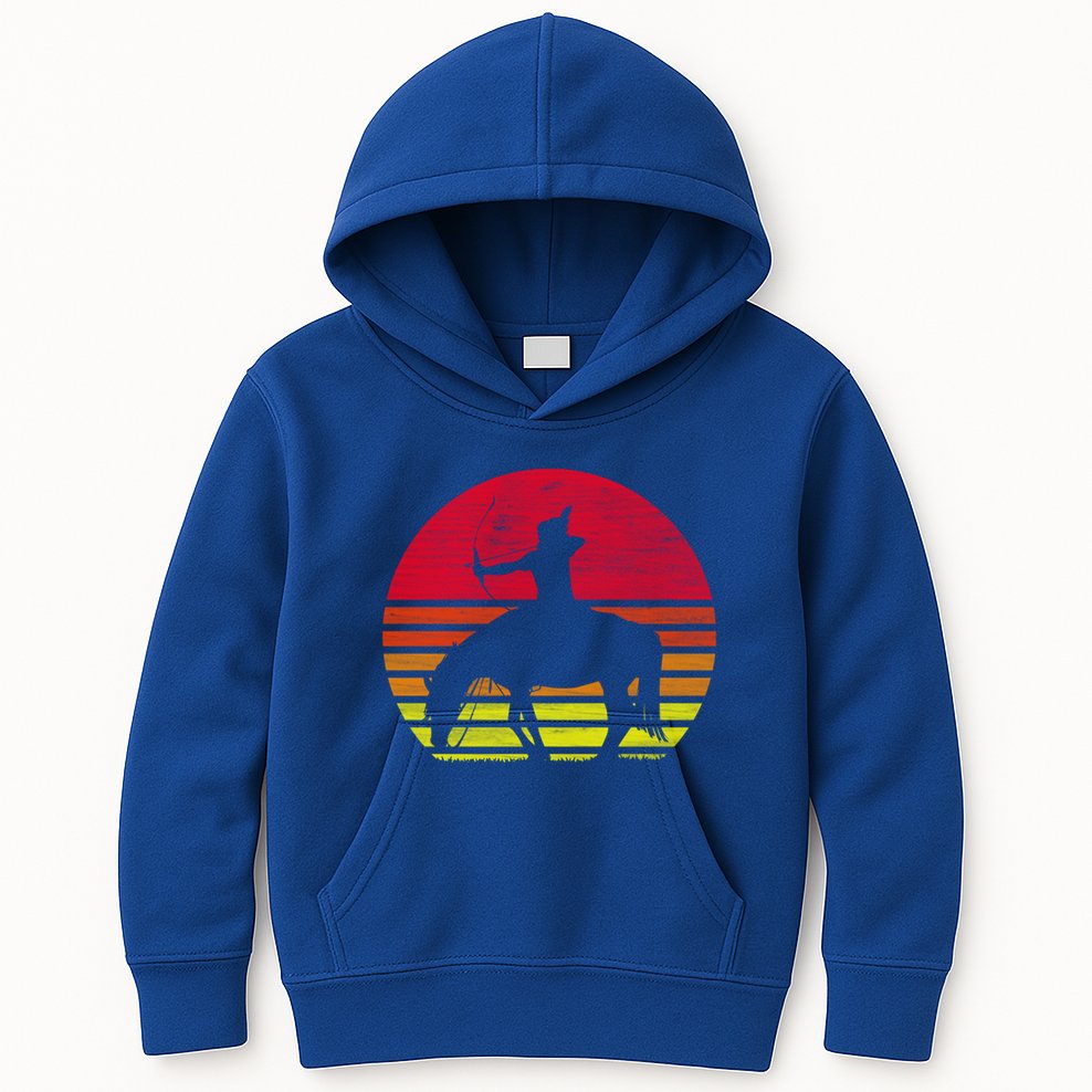 Retro Native American Horse Gift Kids Hoodie
