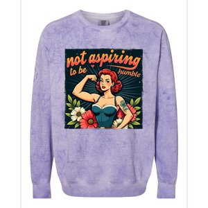 Retro Not Aspiring To Be Humble Feminist Woman Kamala Harris Colorblast Crewneck Sweatshirt