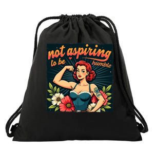 Retro Not Aspiring To Be Humble Feminist Woman Kamala Harris Drawstring Bag