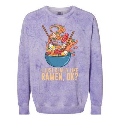 Ramen Noodles Art For Noodle Ramen Lovers Colorblast Crewneck Sweatshirt