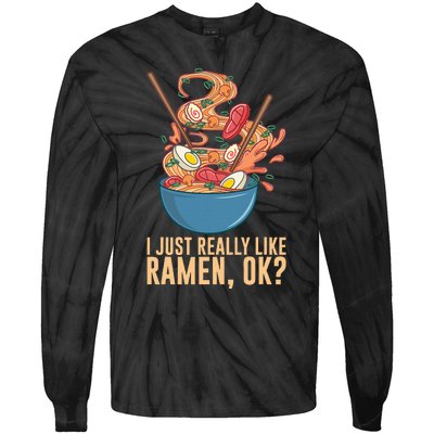 Ramen Noodles Art For Noodle Ramen Lovers Tie-Dye Long Sleeve Shirt