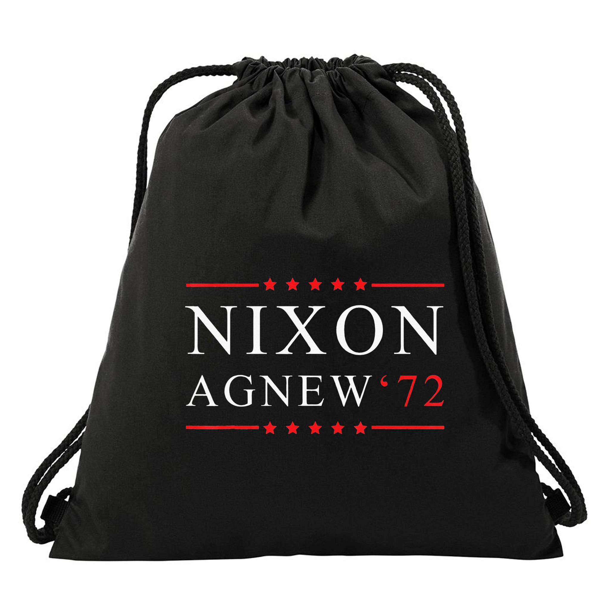 RICHARD NIXON AGNEW funny president Drawstring Bag