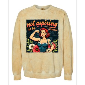 Retro Not Aspiring To Be Humble Feminist Woman Kamala Harris Colorblast Crewneck Sweatshirt